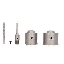 Ventilation Holes Concrete Hole Saw Set with SDS Plus & Max Shank, Tungsten Steel Carbide Tipped Metal for Cement Stone Masonry (Portable Storage