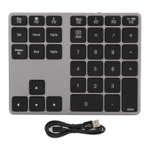 Ceap Uimhir Gan Sreang le Dearadh Alúmanaim Caol, Ceap Uimhir Bluetooth 35 Eochair Usb C In-athluchtaithe Muirearú In-athluchtaithe Saol Ceallraí
