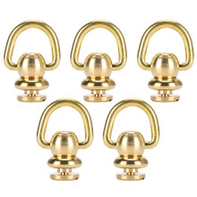Long Service Life Brass Ball Studs Rotatable D Ring Kits Sturdy Anti Rust Durable Rivets For Leather Crafts High Quality Brass Hardware Easy To Use