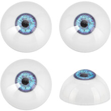4pcs Scary Blue 32mm Realistic Acrylic Eyeballs, Half-Round Craft Eyes for Party Decor, Art, Puppets, Jewelry Making – Compatible with DIY