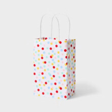 Bolso de mano pequeño Jr. con estampado de lunares, color blanco.