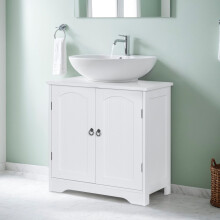 Badezimmer-Waschtischunterschrank mit Ablage und Siphon-Ausschnitt