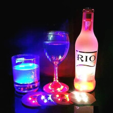 LED Coaster, Light Up Coaster LED Car Coasters Waterproof Acrylic Beer Cocktail Coasters for Parties Weddings Bar Christmas Home Pub