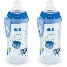 Actieve drinkbeker 2 stuks van 200 ml (10 oz) blauw, geschikt voor kinderen vanaf 8 maanden