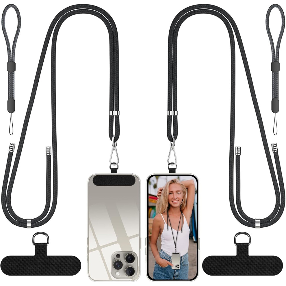 Phone Lanyard, 2 Pack Soft Nylon Neck Strap Universal Cell Phone Lanyard And 2 Pack Phone Wrist Strap With Durable Pads For Most Smartphones 9422877930548