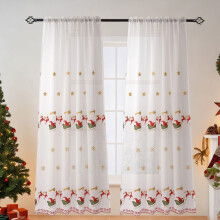 Rideaux de Noël en polyester, 2 pièces, 200 x 100 cm