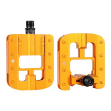 Folding Bike Pedals with Reflective Strips Wide Flat Cycling Foldable Pedals Aluminum Alloy Bicycles Foldable Pedals
