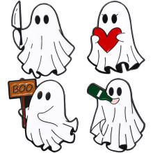 4pcs Cute Cartoon Ghost Brooch Pins Punk Halloween Pins Funny Lapel Badge Brooches Accessories for Clothes Backpacks Badges Hats