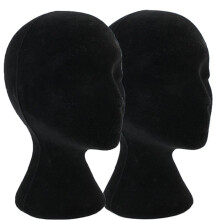 2Pcs Female Styrofoam Mannequin Hairpieces Stand Holder Cosmetics Model Head Wig Display for Home, Salon and Travel
