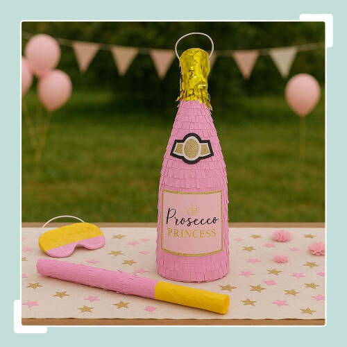 Set Pinata cu Sticlă de Șampanie - Include Băț și Mască