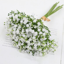 Fleurs artificielles de gypsophile (7 pièces) – Bouquet de gypsophile pour la décoration intérieure, les mariages et les compositions florales
