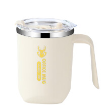 Mug de voyage isotherme à double paroi en acier inoxydable avec poignée et couvercle étanche – Boissons chaudes/froides,