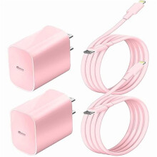 Nabíjačka do siete pre iPhone s USB-C káblom, 2 kusy, ružová