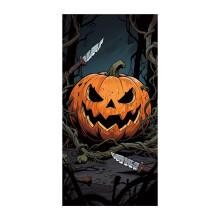 Straszna osłona na drzwi z dynią na Halloween, dekoracja na drzwi wejściowe na imprezę Halloween, dekoracja drzwi na werandę do sypialni