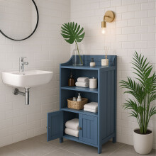 Badezimmerschrank mit 3 offenen Regalböden und 2 Türen