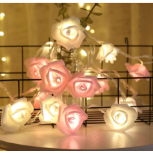 Guirlande lumineuse de fleurs, guirlande de roses, guirlande lumineuse féérique alimentée par USB, guirlande de Noël pour chambre, décoration de