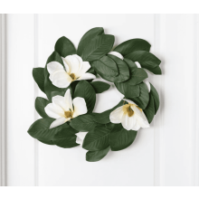Couronne de magnolia - Couronne printanière artificielle de 56 cm (22 pouces) pour la décoration intérieure - Usage intérieur ou sous terrasse