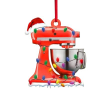 Ornement de Noël sur le thème de la pâtisserie, décoration plate en acrylique pour sapin de Noël et voiture, décorations amusantes pour la