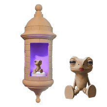 Wall Light with Coqui Frog Sculpture Puerto Rican Heritage
