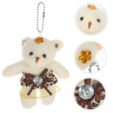 Lot de 4 petits ours en peluche à imprimé léopard, adorables animaux en peluche parfaits pour les bouquets de mariée et