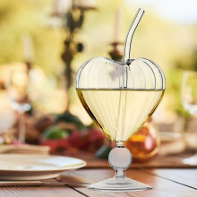 Verres à cocktail transparents en forme de cœur 18 cl