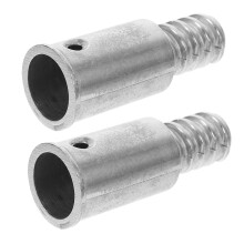 Embouts filetés de rechange pour manche à balai, métal argenté, 2