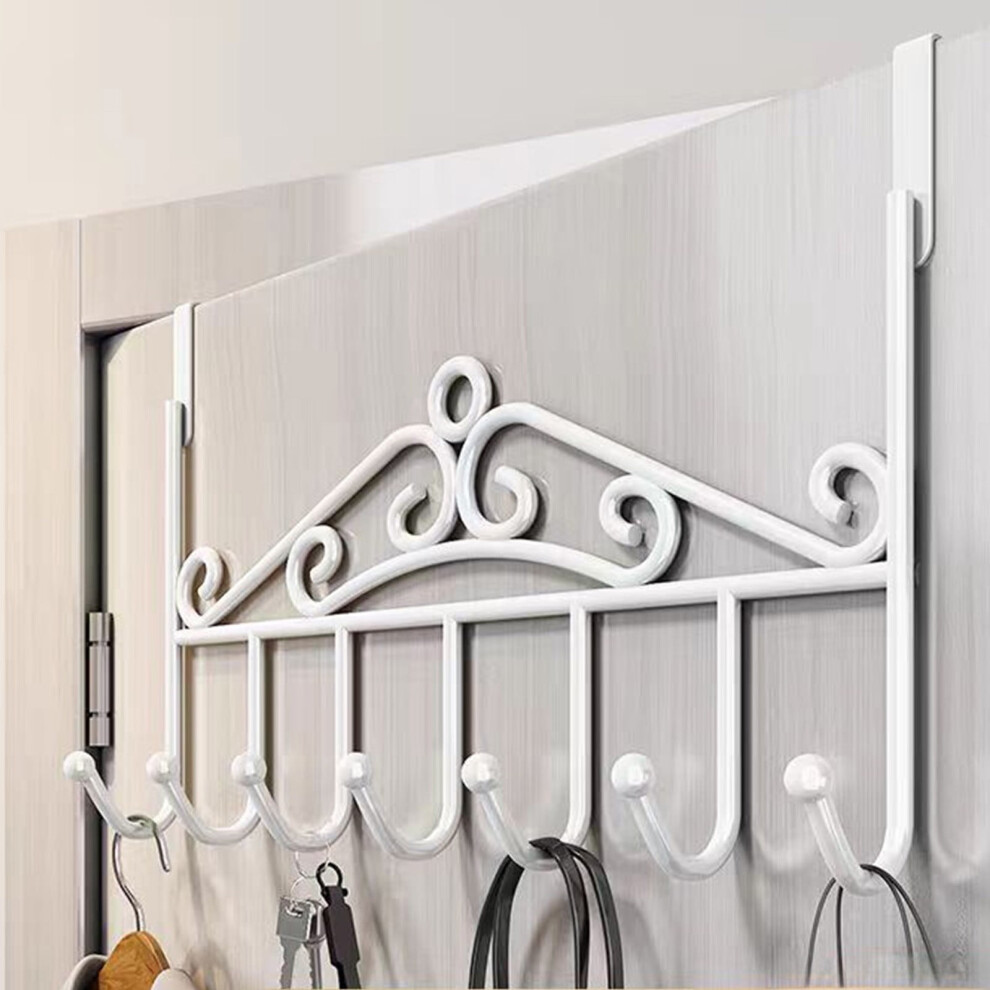 Over-The-Door Hook Hanger White 6-Hook 1 Pack 913466650538