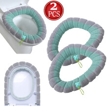 Lot de 2 protège-sièges de toilettes extensibles et souples, lavables avec poignée, pour un confort optimal – Vert