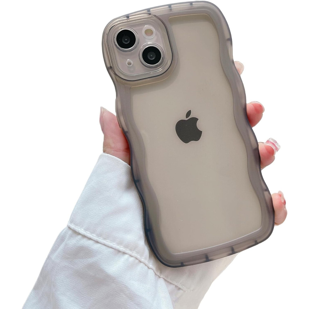 Wave Border Clear Phone Case Â Cute Curly Design, Small Fresh Style, Compatible With Iphone 15/14/13/12/11/Se & More (, Compatible With Iphone Black 9065194287171
