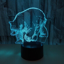 YSITIANNA Bear3D LED nočné svetlo, dotykové a diaľkové ovládanie, farebná ilúzna lampa pre deti – kompatibilná s Polar Bear-1, crack bed
