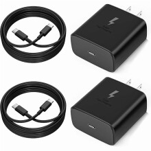 Carregador rápido USB-C de 45 W (2025) com cabo de 1,8 m, compatível com Samsung Galaxy S25/S24/S23/S22 Ultra e tablets.