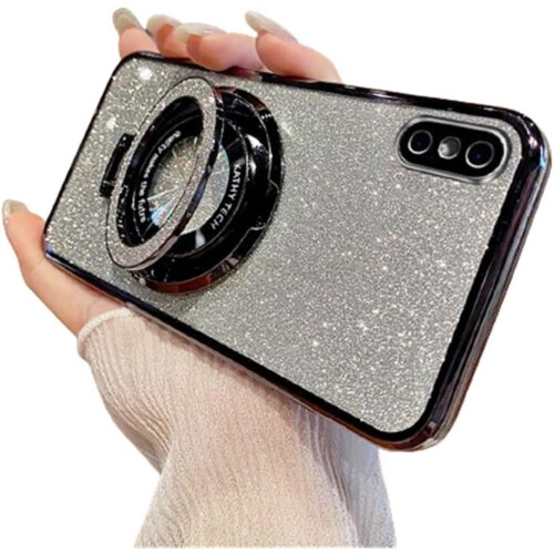 Magnetiskt glitterskal till iPhone med stativ – MagSafe