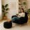 Corduroy Pouf - Round Floor Cushion, Soft Cover 1