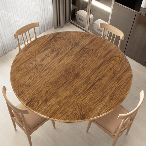 Nappe ronde imperméable élastique en vinyle, housse de table ajustée élastique