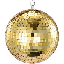 Boule à facettes dorée pour décor de scène disco 20 cm