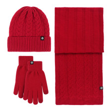 Adult Knit 3-Piece Set: Hat, Scarf & Gloves – Warm Winter Combo, Christmas Gift for Men, Women & Teens, Stocking Stuffer – Compatible with All
