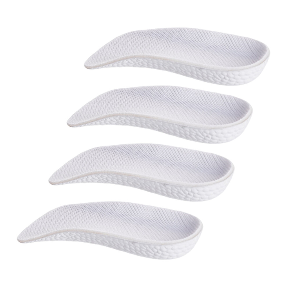 White 2 Pairs Booster Insole Orthopedic Height Insoles Arch Support Heightening Insoles Inserts For Women Men (White)