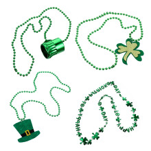 4 st kreativa St Patricks Day halshängen grönt tyg plastmaterial