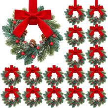 Mini couronnes de Noël style champêtre (18 pièces)