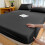 Queen Fitted Sheet Deep Pocket Soft Polyester Black 1