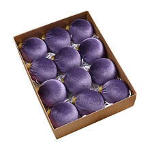 Lavendelkleurige fluwelen kerstornamenten (12 stuks, 8 cm)