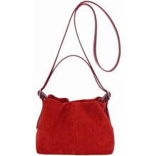 Geantă de mână vintage din piele întoarsă pentru femei, 1 bucată
