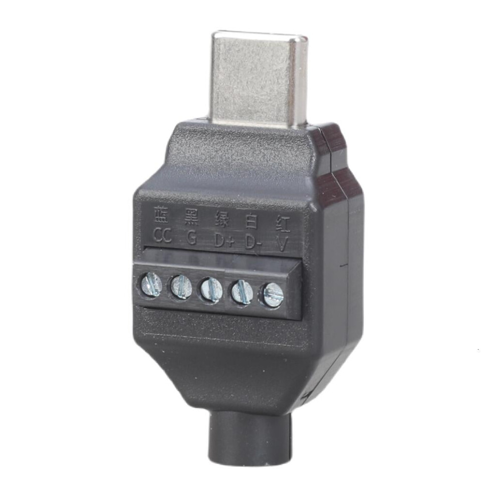 Diy Usb C Male Plug 4Pin/5Pin Housing Solderless Connector Adapter For 65W Fast Charging Cable Repair Projects Black 9422877444649