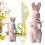 Statuette pasquali a forma di coniglietto rosa con papillon (6 pezzi) 1