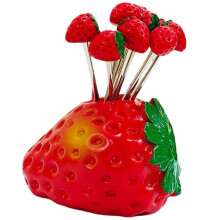 Obstgabeln aus Edelstahl mit Halter, 10er-Packung