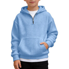 Boys Quarter Zip Knit Hoodie – Soft Fleece Pullover for Youth/Teens, Casual & Athletic Wear