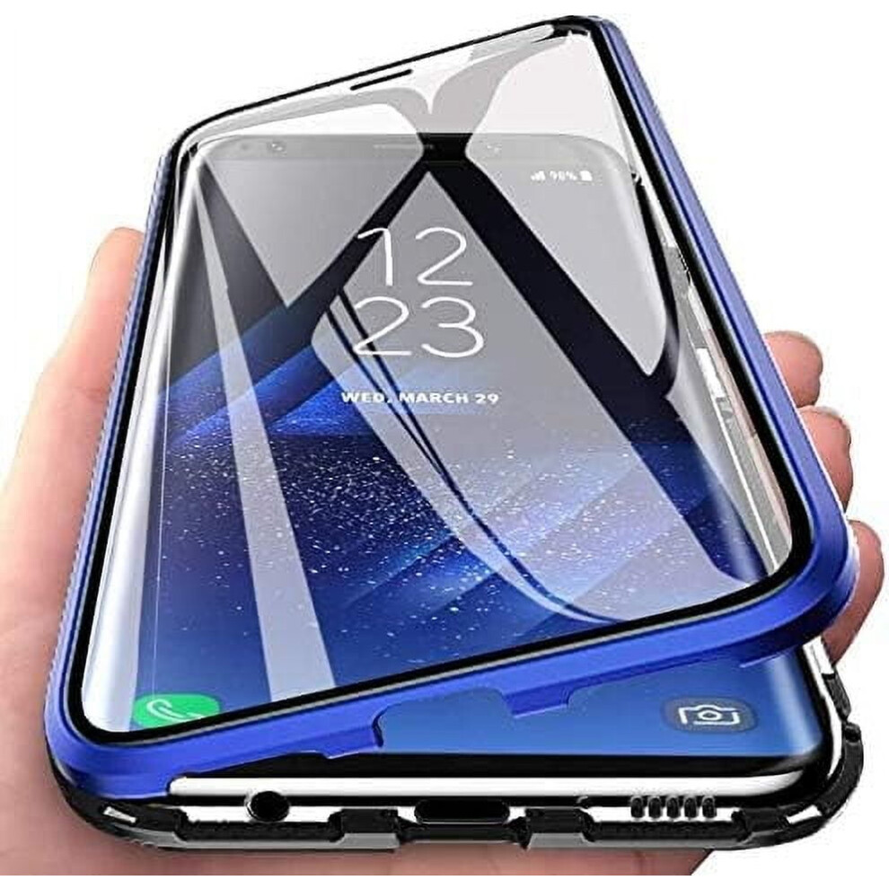 Clear Magnet-Adsorption Case With Built-In Screen Protector For Samsung Galaxy S24 Plus – Anti-Scratch, Blue 9422877440849
