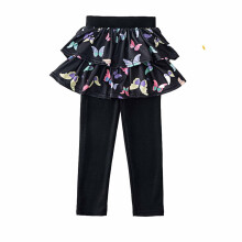 Little Girls Kids Toddler Girls Prints School Uniform Pants Leggings With Skirts Stretch Warm Jegging Black
