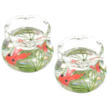 Assorted Color Miniature Glass Fish Bowl for Decor Perfect for Crafts and Fairy Garden 2 Pcs