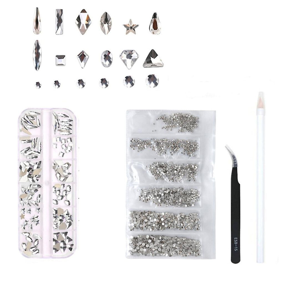 Nail Crystals Ab Nail Art Rhinestones Flatback Glass Nail Charms Gems Stones